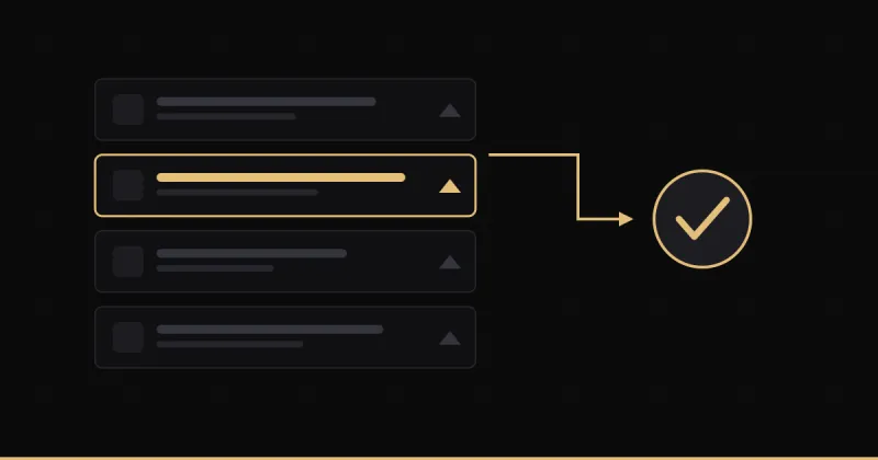 A stack of posts with one highlighted, funnelling to a single conversion